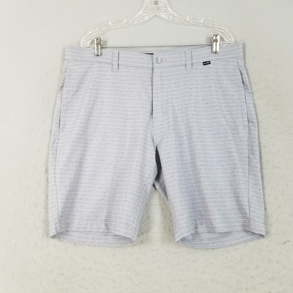 TravisMathew Shorts Mens 38 Gray Striped Golf Dri-Fit Lightweight Performance